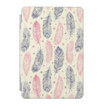 Pink And Purple Ethnic Feather Pattern iPad Mini Cover