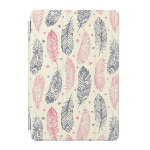 Pink And Purple Ethnic Feather Pattern iPad Mini Cover