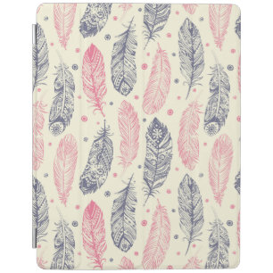 Pink And Purple Ethnic Feather Pattern iPad Smart Cover