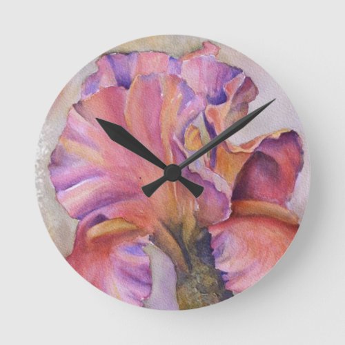 PINK AND PURPLE EXOTIC ORCHID WALL CLOCK