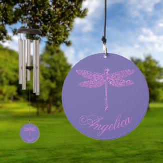 Pink and Purple Fantasy Dragonfly Personalize 