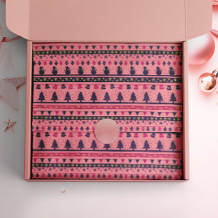 Pink and Purple Festive Holiday Cheer Tissue Paper