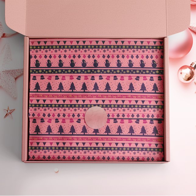 Pink and Purple Festive Holiday Cheer Tissue Paper (Creator Uploaded)