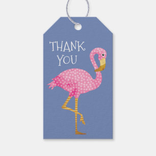 Pink and Purple Flamingo Thank You Gift Tags