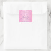 Pink and Purple Floral 1.5" Wedding Favor Sticker (Bag)
