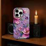 Pink and Purple Floral Abundance iPhone 16 Pro Case<br><div class="desc">This beautiful image showcases a lush arrangement of stylized flowers in varying shades of pink and purple. The artwork has a textured,  almost painterly feel,  with visible brushstrokes and a soft,  dreamy quality. Delicate vines and smaller floral elements intertwine,  creating a visually rich and romantic composition.</div>