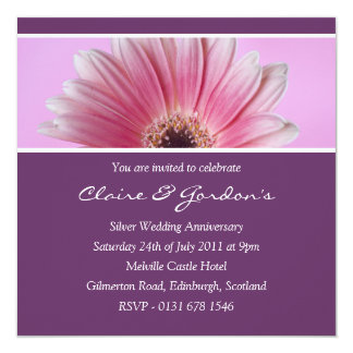 Pink and Purple Floral Anniversary Invitation
