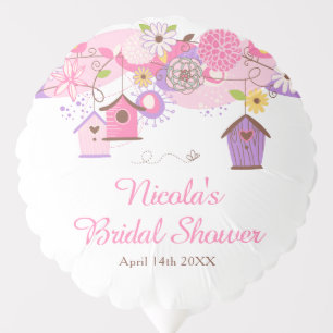 Pink and Purple Floral Bird Cages Bridal Shower Balloon