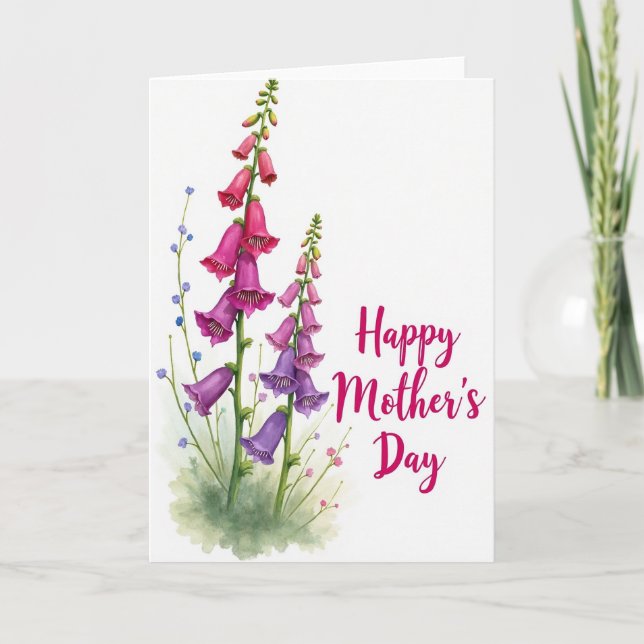 Pink And Purple Floral Card (Front)