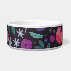 Pink and Purple Floral Illustration Pattern Bowl