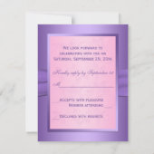 Pink and Purple Floral Joined Hearts RSVP Card (Back)