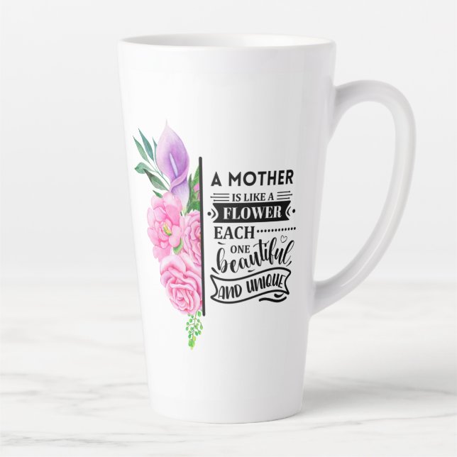 Pink and purple Floral Latte Mug (Right)