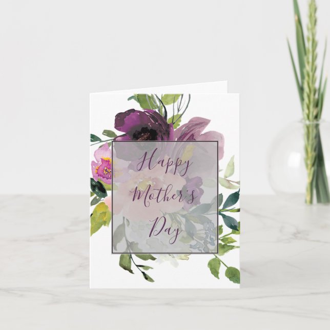  Pink and purple floral Mother's day Card (Front)