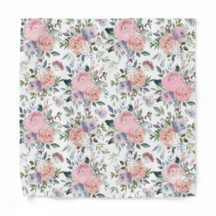 Pink and Purple Floral Pocket Square Bandana