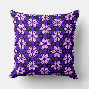Pink and Purple floral Throw Pillow