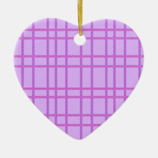 Pink and purple flower checkered pattern ceramic ornament