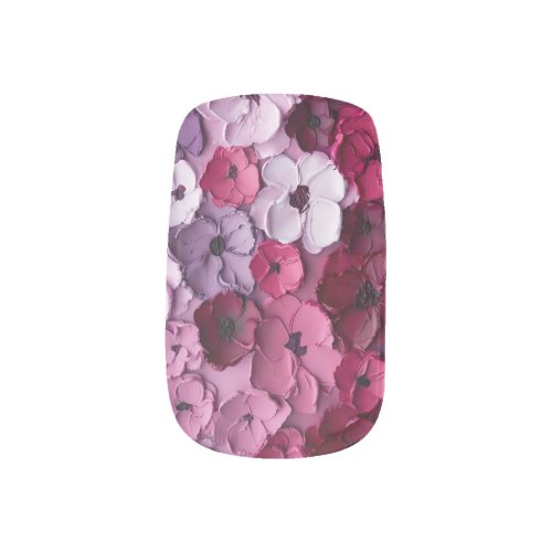 pink and purple Flower Design Minx Nail Art