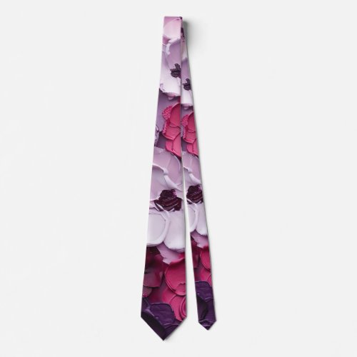 pink and purple Flower Design with individual name Neck Tie