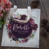 Pink And Purple Flower Floral Canvas Tote Bag (Side)