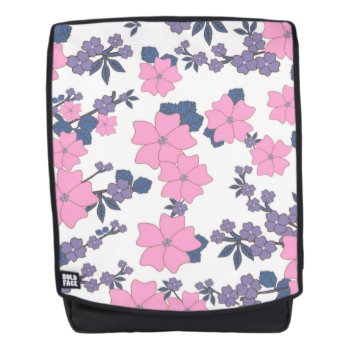 Pink And Purple Flower Pattern Backpack by Awesoma at Zazzle