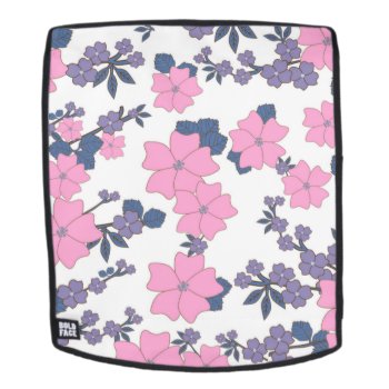 Pink And Purple Flower Pattern Backpack by Awesoma at Zazzle