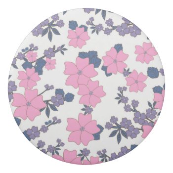 Pink And Purple Flower Pattern Eraser by Awesoma at Zazzle