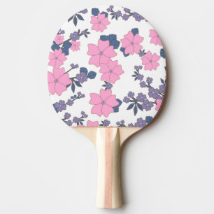 PINK AND PURPLE FLOWER PATTERN PING PONG PADDLE