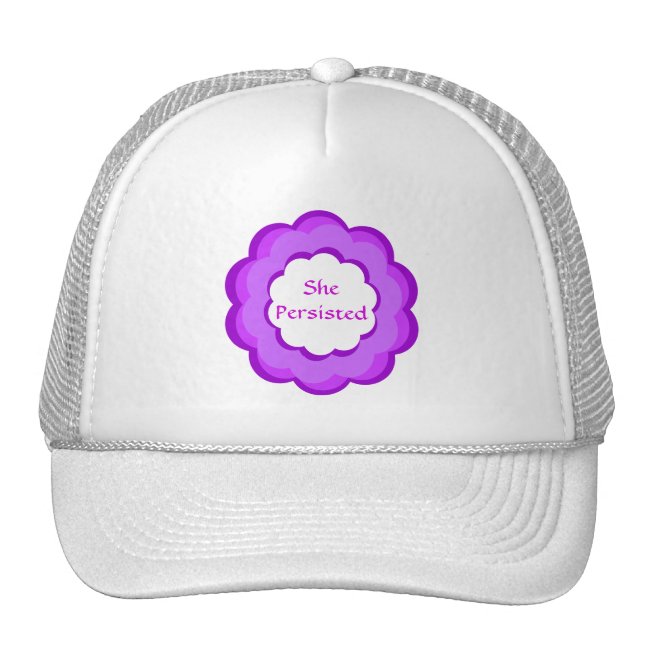 Pink and Purple Flower She Persisted Hat