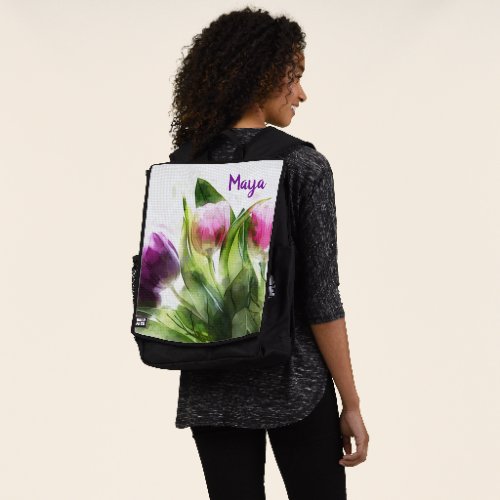 Pink And Purple Flowers Backpack