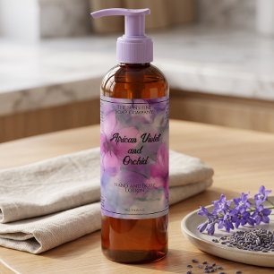 Pink and Purple Flowers cosmetics bottle label