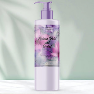 Pink and Purple Flowers cosmetics bottle label