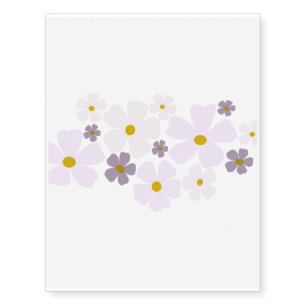 Pink and Purple Flowers Graphic Temporary Tattoos