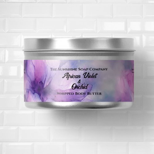 Pink and Purple Flowers Wraparound Jar Label