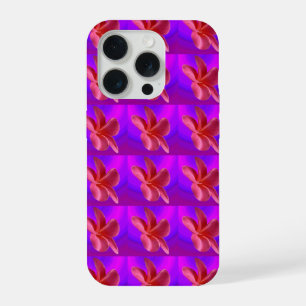 Pink And Purple Frangipani Pattern, iPhone 15 Pro Case