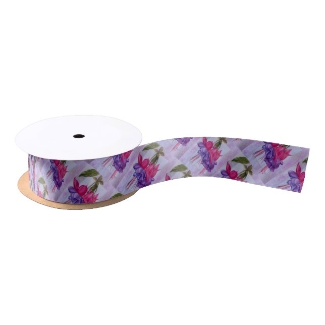 PINK AND PURPLE FUSCHIA FLOWER RIBBON (Spool)
