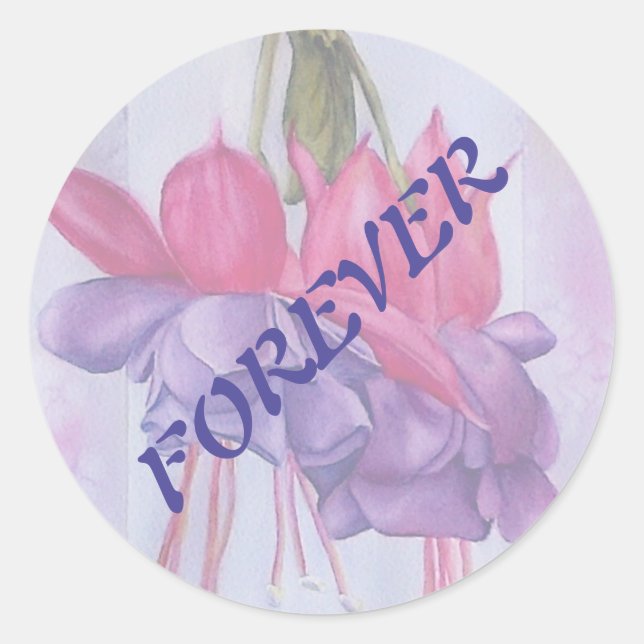 PINK AND PURPLE FUSCHIA WEDDING STICKERS (Front)