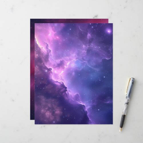 Pink and Purple Galaxy Background Scrapbook Paper