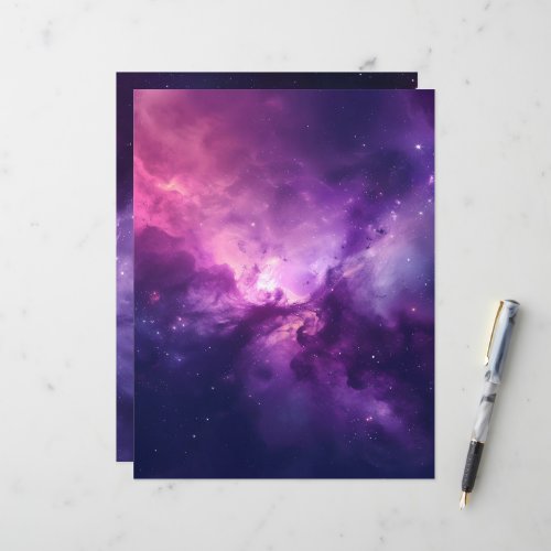 Pink and Purple Galaxy Background Scrapbook Paper