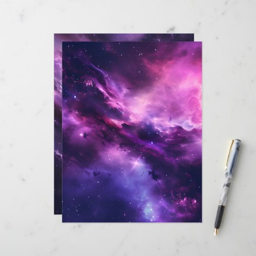 Pink and Purple Galaxy Background Scrapbook Paper