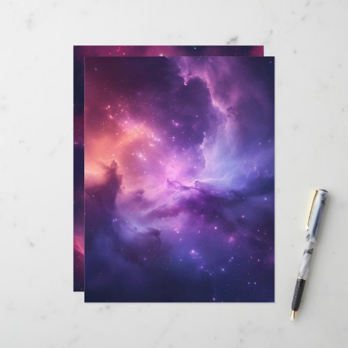 Pink and Purple Galaxy Background Scrapbook Paper