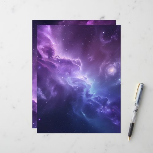 Pink and Purple Galaxy Background Scrapbook Paper
