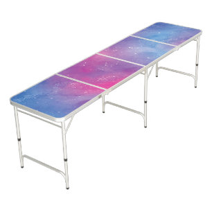 Pink and Purple Galaxy Beer Pong Table