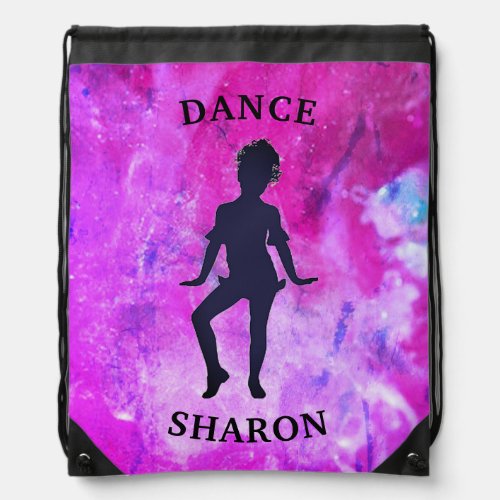 Pink and Purple Galaxy Dance Drawstring Bag