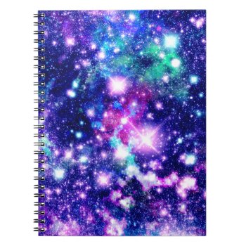Pink And Purple Galaxy Stars Notebook by OrganicSaturation at Zazzle
