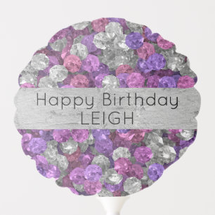 Pink and Purple Gemstones Birthday Balloon