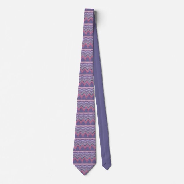 Pink and purple Geometric Abstract Spring Pattern Neck Tie (Front)