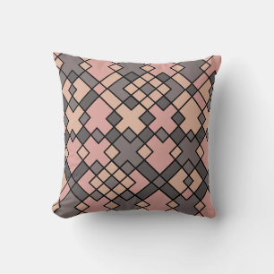 pink and purple geometric pattern throw pillow