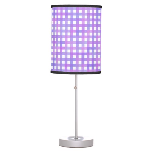 Pink and Purple Gingham Check Table Lamp