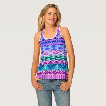 Pink And Purple Girly Aztec Tank Top by ChicPink at Zazzle