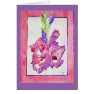 Pink and Purple Gladiola Watercolor Cards